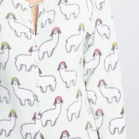 Alpaca sleep romper in mint by Lillianne size SM - Picture 3 of 6